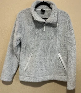 The North Face Sherpa ICE FOAM FROST Pullover Zip Neck Jacket Pockets Large Gray - Picture 1 of 8