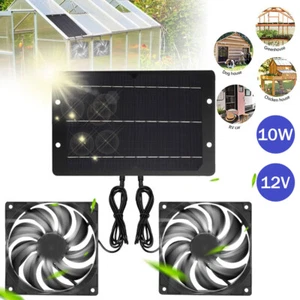 10W Solar Panel Ventilator Solarlüfter Abluftventilator Hühnerstall Gewächshaus - Bild 1 von 18