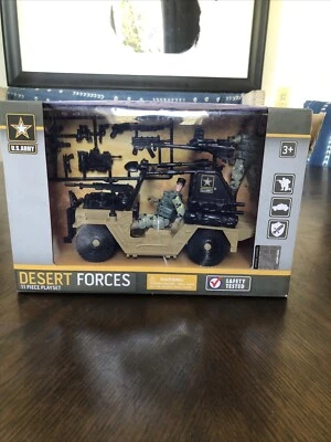 US Army - Desert Forces Jeep and Action Figure 11 Piece Play Set - NEW!! - Image 1 of 4