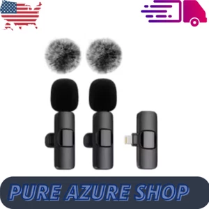 New Wireless Lavalier Microphone Portable Audio Video Recording Mini Mic iPhone - Picture 1 of 1