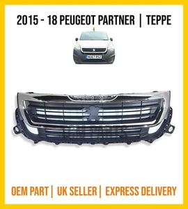 PEUGEOT PARTNER TEPEE FACELIFT 2015 - 2018 FRONT BUMPER CENTRE GRILL CHROME - Picture 1 of 12