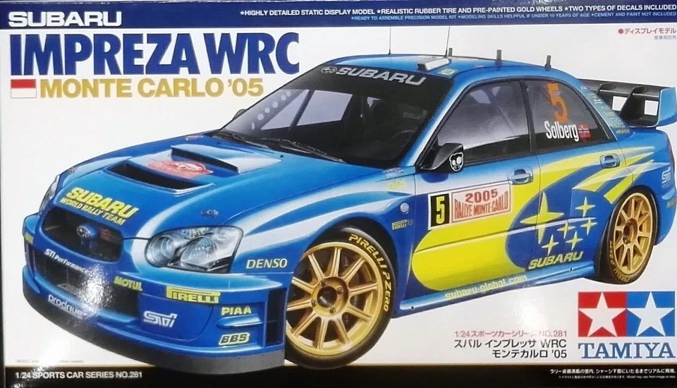 TAMIYA 1:24 KIT AUTO SUBARU IMPREZA WRC MONTE CARLO '05 SOLBERG NO.5  ART 24281 - Immagine 1 di 1