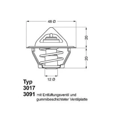 TERMOSTATO WAHLER 3017.87D2, REFRIGERANTE PARA CHEVROLET, DAEWOO Foto 1 de 4