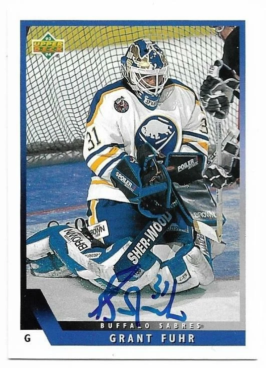 GRANT FUHR Autographed Signed 1993-94 Upper Deck card #163 Buffalo Sabres COA