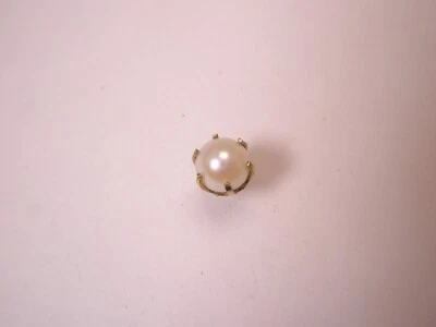 Pin de solapa vintage de 6 mm perla 1/10 12K GF relleno de oro calidad de poste s56 Foto 1 de 4