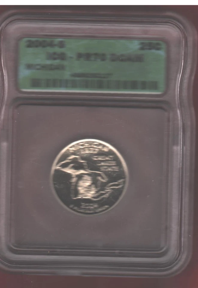 2004S michigan state quarter  clad pr70dcam grade the perfect proof - Image 1 of 1