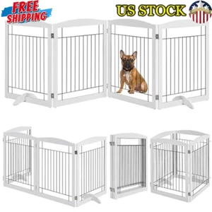 Foldable Extra Wide Dog Gate Indoor Safety Fence Sturdy Freestanding Panels New - Picture 1 of 6