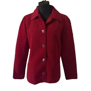 East 5th size Med Tall red quilted button up jacket size - Picture 1 of 6