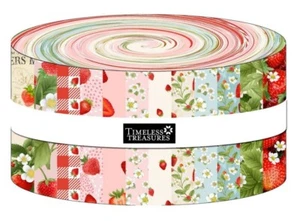 Timeless Treasures Berry Sweet Jelly Roll 40 2½" Pre-Cut Fabric Strips - Picture 1 of 2