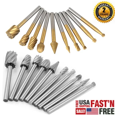 Juego de brocas para rebabas de carburo de tungsteno para herramienta giratoria Dremel corte tallado enrutamiento fresa Foto 1 de 4