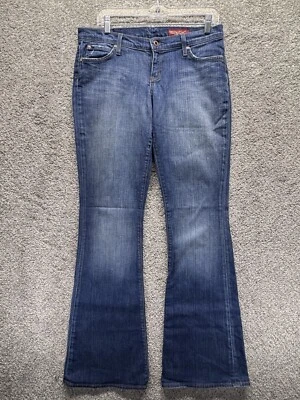 Pantalones de mezclilla para mujer Y2K AZUL 2 hechos en California clásicos acampanados azules talla 30 usados en excelente estado Foto 1 de 4