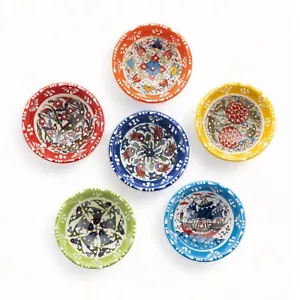 Piccole ciotole in ceramica fatte a mano, set di 6 ciotole a immersione, ciotole a pizzico 3,5 once, piatto laterale - Foto 1 di 7