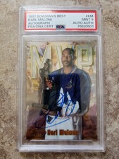 1997-98 Topps Bowman's Best Basketball Karl Malone PSA 9 #KM Pop 5 On Card Auto