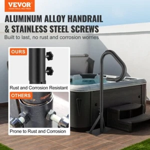 Adjustable Hot Tub Handrail 360 Rotating Spa Side Support Rustproof Aluminum - Picture 1 of 2