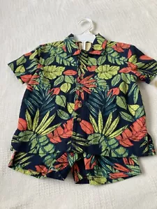 Boys 2 T 2 piece Hawaiian cotton short outfit NWT - Picture 1 of 3