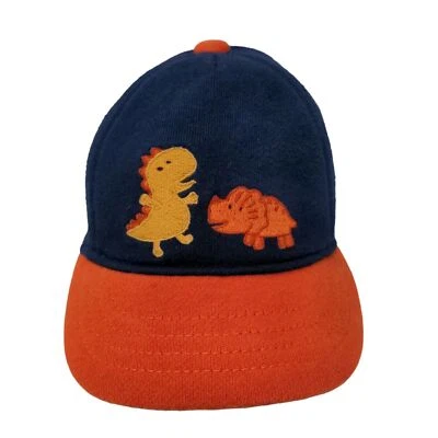 Gymboree Baby Stretchy Hat Blue Size 0-3 Months Embroidered Dinosaurs - Image 1 of 4