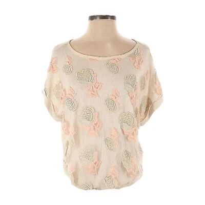 Top de lino Anthropologie Brandlabel lúrex bordado estampado floral talla XS Foto 1 de 4