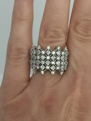 Beautiful Princess & Round CZ Antique Style Silver Ring Size 7.75 - Image 1 of 4