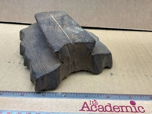 Antique INDIAN Hand Carved TEXTILE Wooden HAND PRINT Block ORNATE STAMP 6" x 6" - Picture 1 of 7