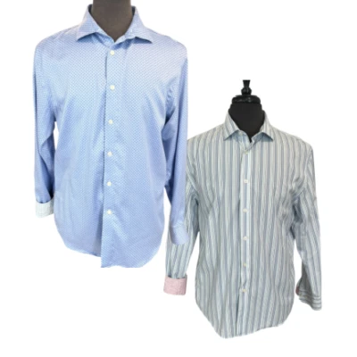 Lote de 2 Camisas de Vestir Egara Para Hombre L/S Puño en Contraste Calce Moderno Elastizadas Talla L Foto 1 de 4