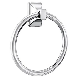 Soporte de toalla de baño montado en la pared con anillo de toalla contemporáneo - Picture 1 of 7