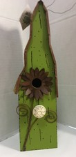 14."H Decorative Small Bird Hanging Wood / Metal Flower Birdhouse Bird Nest