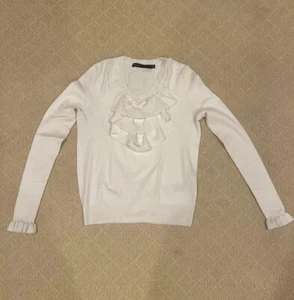 Suéter Pullover Mujer KAREN MILLEN Marfil Manga Larga S - Imagen 1 de 3