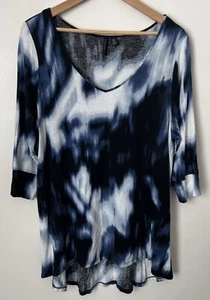 Camiseta Top CYNTHIA ROWLEY Primavera Verano BOHO Azul Tie Dye 1X Viaje Embalable - Imagen 1 de 6