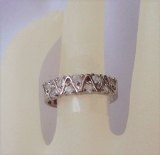 Ring 18K white Gold Plated Size 9 Round Cut Cubic Zirconia Wedding Fashion Bank