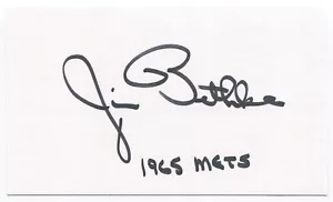 Jim Bethke Signed 3x5 Index Card Autographed Signature New York Mets Baseball - Picture 1 of 2