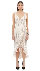 SHONA JOY Karina Cocktail Wrap Dress Polka Dot Ruffle Midi Size 10 AU | RRP 340 - Picture 1 of 3