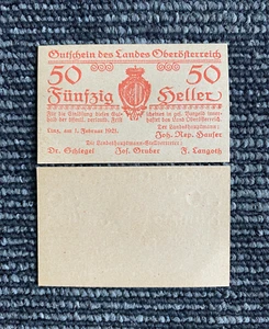 Austria  50 Heller PS121 1921 Banknote World Paper Money UNC - 100 Yrs Old - Picture 1 of 1