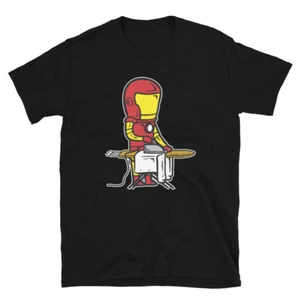 IRON MAN MOCKING MAN IRONING HIS SHIRT FUNNY GRAPHIC Short-Sleeve Unisex T-Shirt - Picture 1 of 12