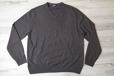 Suéter acogedor suéter Allen Solly marrón 100 % cachemir para hombre cuello en V 2XL tal cual Foto 1 de 4