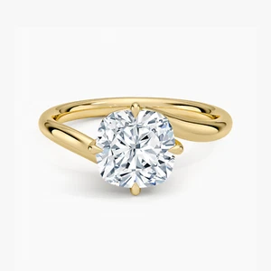 2 Ct Cushion Cut Lab Grown Diamond Solitaire Engagement Ring 14k Yellow Gold - Picture 1 of 3