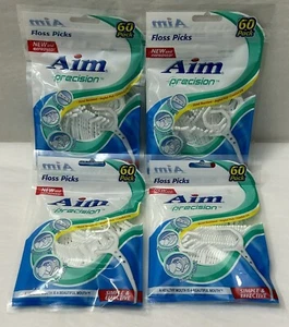 AIM Precision 4-PACK Floss Flossers Angled Picks Shred Resistant Total 240 Picks - Picture 1 of 5