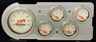1948 1949 1950 Ford Truck 5 Gauge Dash Panel Insert Cluster Set Powder Coated - Image 1 of 4