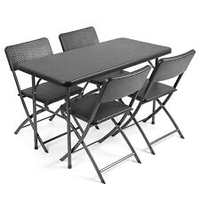 Garden Dining Set 4 Seater Rattan Effect Table Chairs Outdoor Furniture Christow