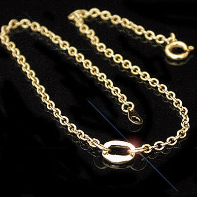 Tobillera EP Petite Belcher OVAL INFINITY 14k Oro Damas ~ HECHA A MEDIDA 9"-12" Foto 1 de 4