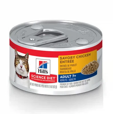 Hill's Science Diet Adulto 7+ Salado Entrada de Pollo Comida Húmeda para Gatos (24) Latas de 2.9 OZ Foto 1 de 4