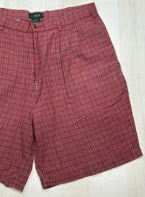 Vintage J. Pantalones Cortos Crew Oarsman Años 90 Para Hombre Talla 34 Tartán Plisado a Cuadros Foto 1 de 4