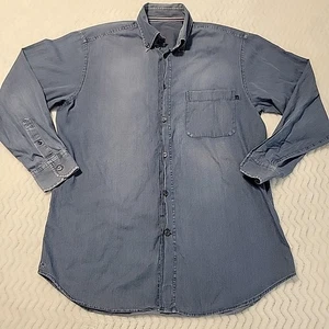 Ermenegildo Zegna Sport Chambray Shirt Men's size M Blue Cotton  - Picture 1 of 11