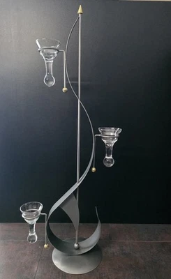 formano Kerzenständer, Metall Messing Glas, 95 cm hoch - Bild 1 von 4