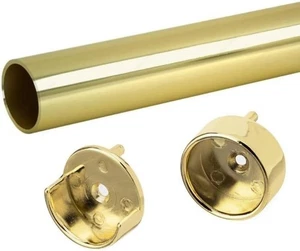 Polished Brass 1-5/16" Round Wardrobe Closet Rod – Heavy-Duty Aluminum - Picture 1 of 11