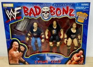 WWE/WWF - "Stone Cold" Steve Austin Confezione da 3 - Jakks Bad to the Bonz *Nuovo* - Foto 1 di 5