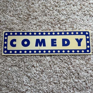 Vintage Blockbuster Video Verleih Geschäft doppelseitiges Schild Komödie 5 x 18 - Bild 1 von 5