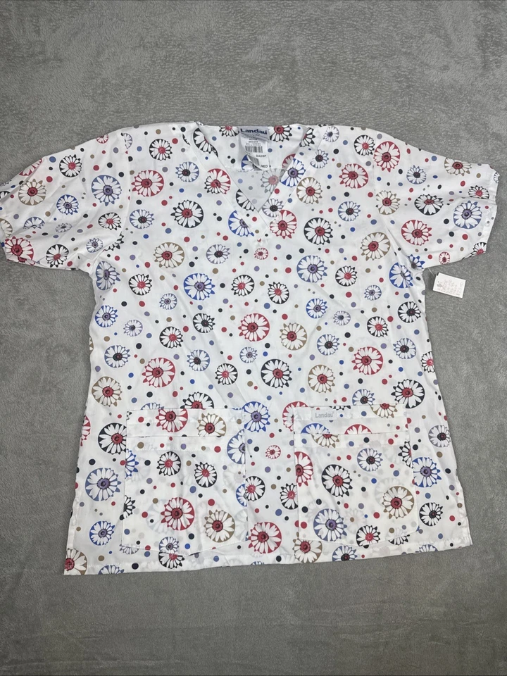 Landau Woman’s Scrub Top Floral Size Medium NWT - Image 1 of 4