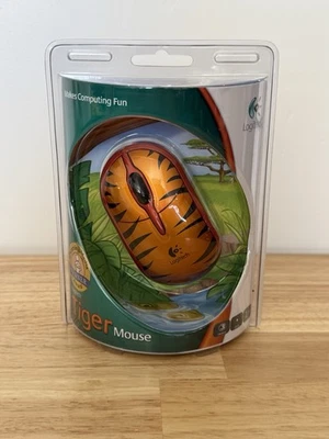 New/Sealed. Logitech Tiger Mouse USB Wired Mouse Kids Size 831543-400 - Image 1 of 3