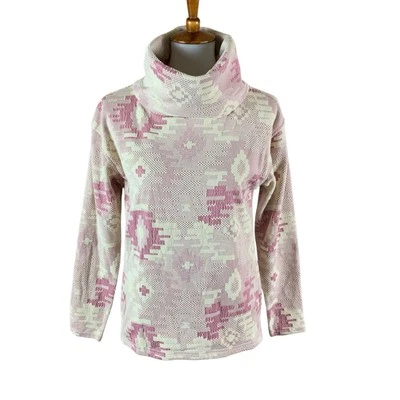 Suéter Burton Rosa Azteca Capucha Cuello XS Acogedor Mezcla Algodón Orgánico Foto 1 de 4