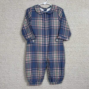 Cecil and Lou Romper Toddler 18 Months Blue Collared Long Sleeve Snap Closure - Picture 1 of 9